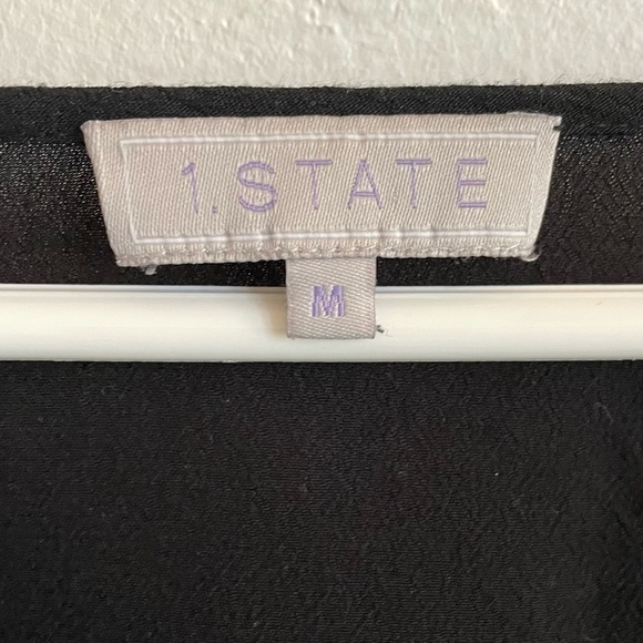 1.STATE BLACK CASCADE SLEEVE TOP - Picture 4 of 6